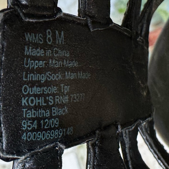 Dana Buchanan open toe black patten Pump size says women’s 8 fits like a 7 - Picture 7 of 7